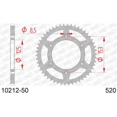 10212-50 звезда задняя (ведомая) стальная , 520, AFAM (JTR210.50)