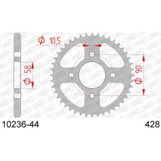 10236-44 звезда задняя (ведомая) стальная , 428, AFAM (JTR1221.44)