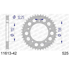 11613-42 звезда задняя (ведомая) алюминиевая, 525, AFAM (JTA1304.42)