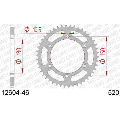 12604-46 звезда задняя (ведомая) стальная , 520, AFAM (JTR245/3.46)