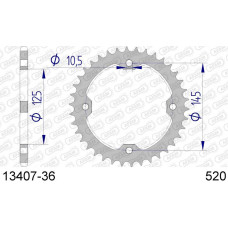 13407-36 звезда задняя (ведомая) алюминиевая, 520, AFAM