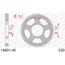 14601-45 звезда задняя (ведомая) стальная , 530, AFAM (JTR829.45)