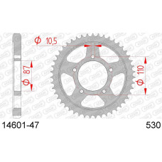 14601-47 звезда задняя (ведомая) стальная , 530, AFAM (JTR829.47)