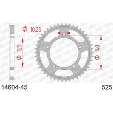 14604-45 звезда задняя (ведомая) стальная , 525, AFAM (JTR1792.45)