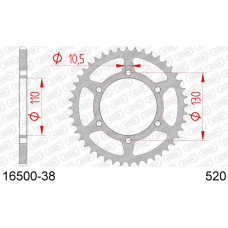 16500-38 звезда задняя (ведомая) стальная, 520, AFAM (JTR486.38)