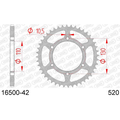 16500-42 звезда задняя (ведомая) стальная , 520, AFAM (JTR486.42)