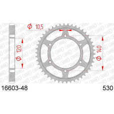 16603-48 звезда задняя (ведомая) стальная , 530, AFAM (JTR499.48)