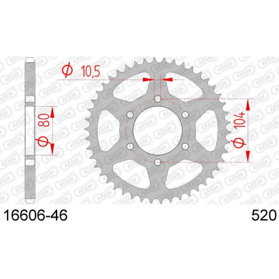 16606-46 звезда задняя (ведомая) стальная , 520, AFAM (JTR478.46)