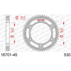16701-45 звезда задняя (ведомая) стальная , 530, AFAM
