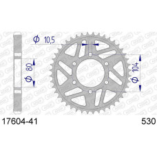 17604-41 звезда задняя (ведомая) алюминиевая, 530, AFAM (JTA478.43)