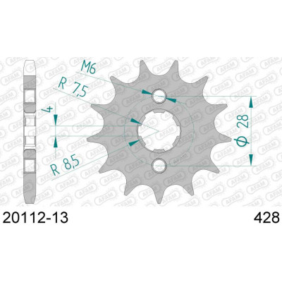 20112-13 звезда передняя (ведущая) стальная, 428, AFAM (JTF277.13)
