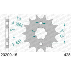 20209-15 звезда передняя (ведущая) стальная , 428, AFAM (JTF1264.15)