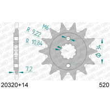 20320+14 звезда передняя (ведущая) стальная самоочищающаяся, 520, AFAM (JTF1321.14)