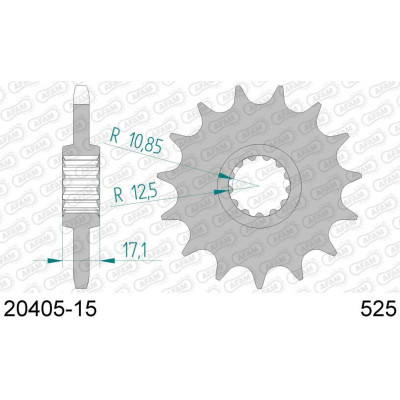 20405-15 звезда передняя (ведущая) стальная , 525, AFAM (JTF297.15)