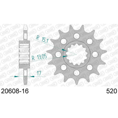20608-16 звезда передняя (ведущая) стальная , 520, AFAM (JTF1269.16)