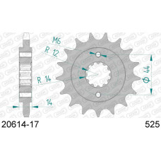 20614-17 звезда передняя (ведущая) стальная , 525, AFAM (JTF1372.17)