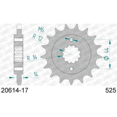 20614-17 звезда передняя (ведущая) стальная , 525, AFAM (JTF1372.17)