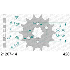 21207-14 звезда передняя (ведущая) стальная , 428, AFAM (JTF548.14)