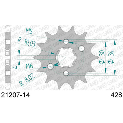 21207-14 звезда передняя (ведущая) стальная , 428, AFAM (JTF548.14)