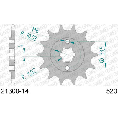 21300-14 звезда передняя (ведущая) стальная, 520, AFAM (JTF1554.14)