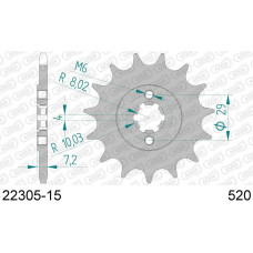 22305-15 звезда передняя (ведущая) стальная , 520, AFAM