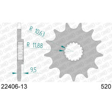 22406-13 звезда передняя (ведущая) стальная , 520, AFAM (JTF1441.13)