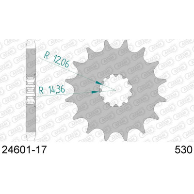 24601-17 звезда передняя (ведущая) стальная , 530, AFAM (JTF517.17)
