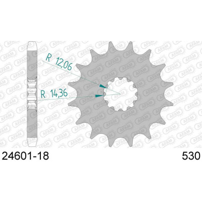 24601-18 звезда передняя (ведущая) стальная , 530, AFAM (JTF517.18)