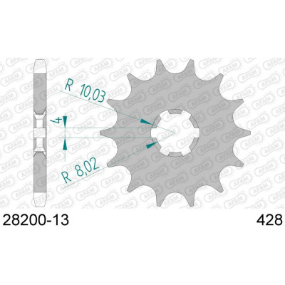 28200-13 звезда передняя (ведущая) стальная , 428, AFAM (JTF416.13)