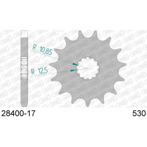 28400-17 звезда передняя (ведущая) стальная , 530, AFAM (JTF566.17)