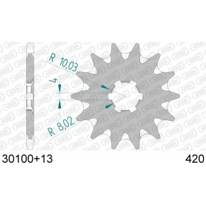 30100+13 звезда передняя (ведущая) стальная самоочищающаяся, 420, AFAM (JTF546.13)
