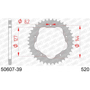 50607-39 звезда задняя (ведомая) стальная , 520, AFAM