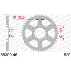 65300-46 звезда задняя (ведомая) стальная, 520, AFAM (JTR1073.46)