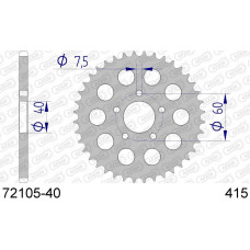 72105-40 звезда задняя (ведомая) алюминиевая, 415, AFAM