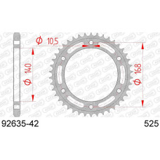 92635-42 звезда задняя (ведомая) стальная , 525, AFAM (JTR3.42)
