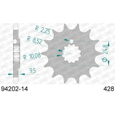 94202-14 звезда передняя (ведущая) стальная , 428, AFAM (JTF1907.14)