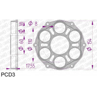 PCD3 адаптер ведомой звезды с крепежем для Ducati, PCD3, AFAM