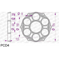 PCD4 адаптер ведомой звезды с крепежем для Ducati, PCD4, AFAM