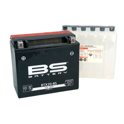 BTX20-BS Аккумулятор BS AGM, 12В, 18 Ач 175x87x155, прямая ( +/- ), (YTX20-BS)