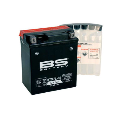 BTX7L-BS Аккумулятор BS AGM, 12В, 6 Ач 113x70x130, обратная ( -/+ ), (YTX7L-BS)