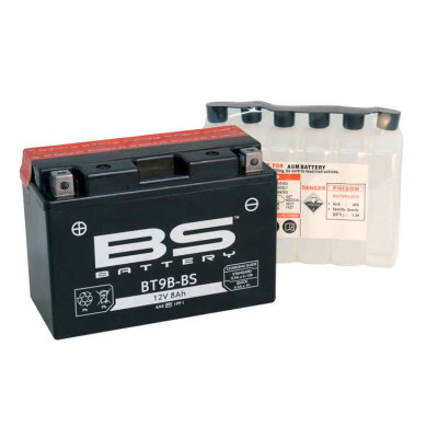 BT9B-BS Аккумулятор BS AGM, 12В, 8 Ач 150x68x105, прямая ( +/- ), (YT9B-BS)