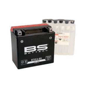 BTX14-BS Аккумулятор BS AGM, 12В, 12 Ач 150x87x145, прямая ( +/- ), (YTX14-BS)