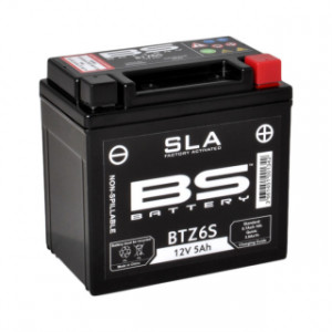 BTZ6S (FA) Аккумулятор BS SLA, 12В, 5 Ач, 90 А 113x70x105, обратная (- / +), (YTZ6S)