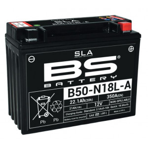 B50N18L-A/A2 (FA) Аккумулятор BS SLA, 12В, 21 Ач, 350 А 205x87x162, обратная ( -/+ ) (Y50-N18L-A)