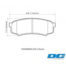 Колодки тормозные DC0606R15 DC Brakes Street HD+, задние LEXUS GX460, GX470; TOYOTA PRADO 150/120