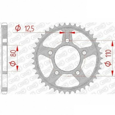 10802-42 звезда задняя (ведомая) стальная , 525, AFAM
