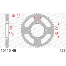 10110-49 звезда задняя (ведомая) стальная, 428, AFAM (JTR1204.49)