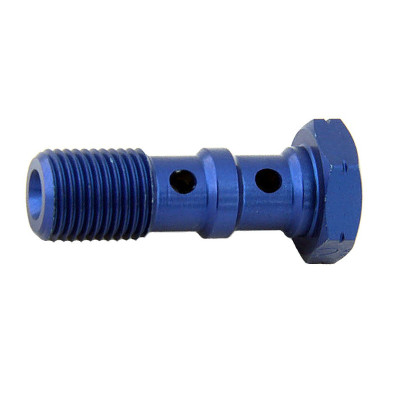 Болт (штуцер) двойной для banjo M10x1 L=30 mm алюминий СИНИЙ, Goodridge 993-03-31DBU