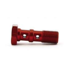 Болт (штуцер) двойной для banjo M10x1 L=30 mm алюминий КРАСНЫЙ, Goodridge 993-03-31DR