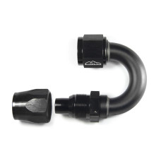 - 10 AN (10AN AN10) фитинг 180°, 20 серия Cutter Style, BLACKROCK LAB ЧЁРНЫЙ, A10-180-2BK